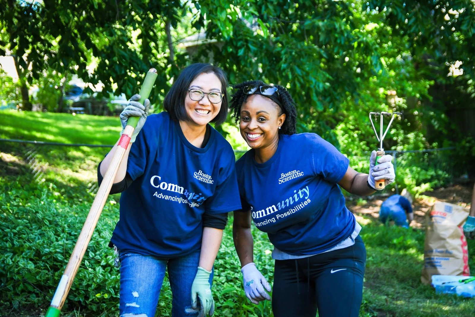 Volunteers working together at a community event in the New River Valley